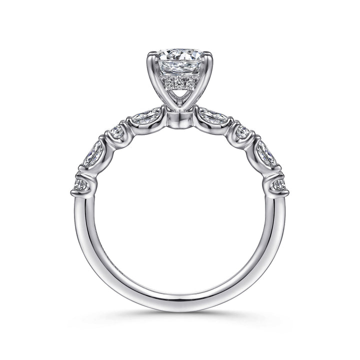 Gabriel & Co. ER15607R4W44JJ 14K White Gold Round Diamond Engagement Ring
