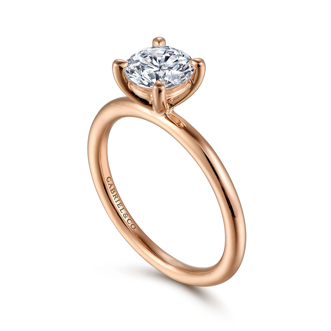 Gabriel & Co. ER15619R4K4JJJ 14K Rose Gold Round Solitaire Engagement Ring