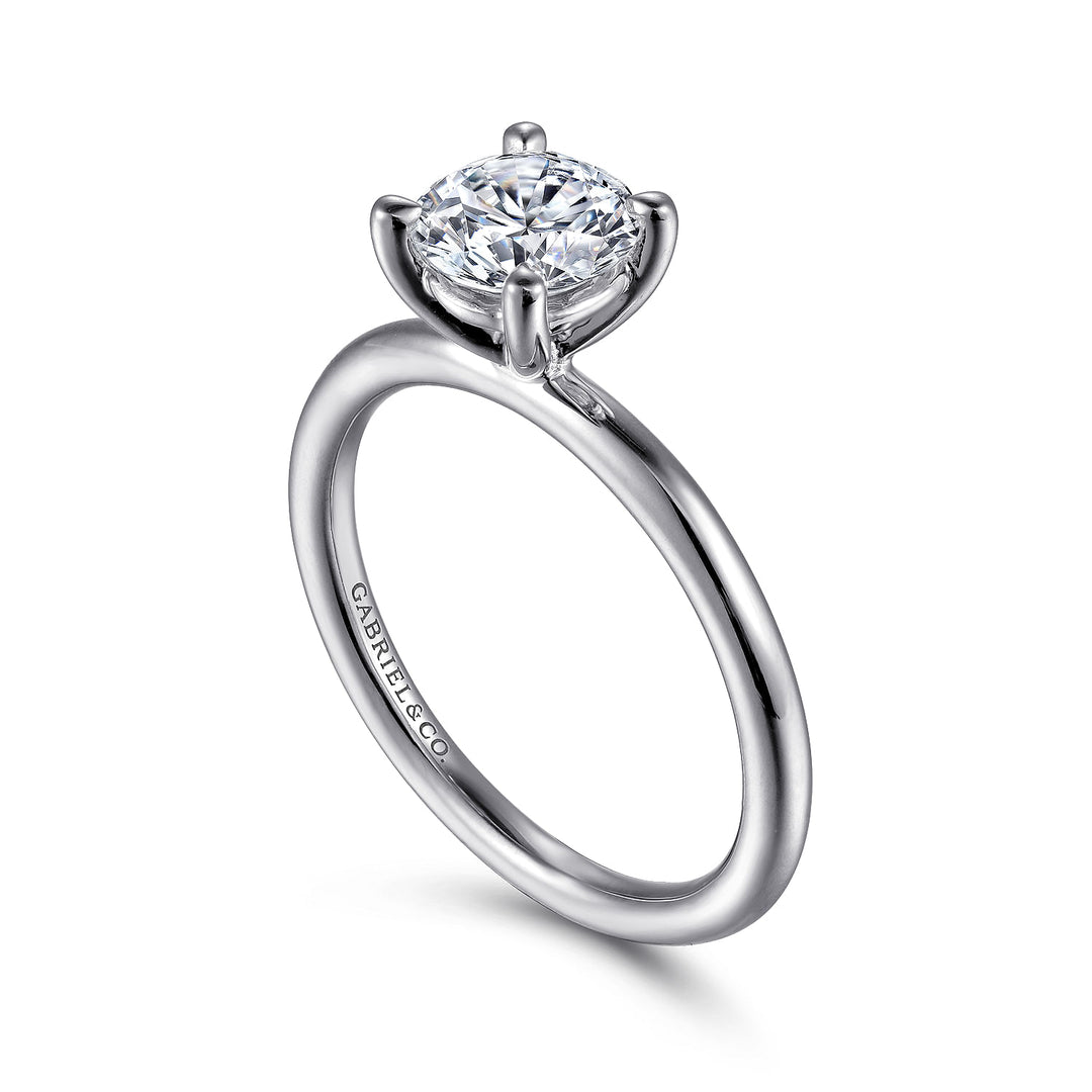 Gabriel & Co. ER15619R4W4JJJ 14K White Gold Round Solitaire Engagement Ring