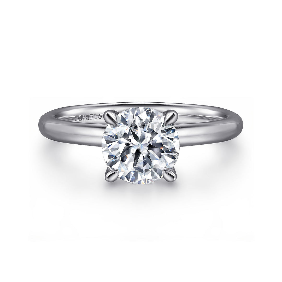 Gabriel & Co. ER15619R6W4JJJ 14K White Gold Round Solitaire Engagement Ring
