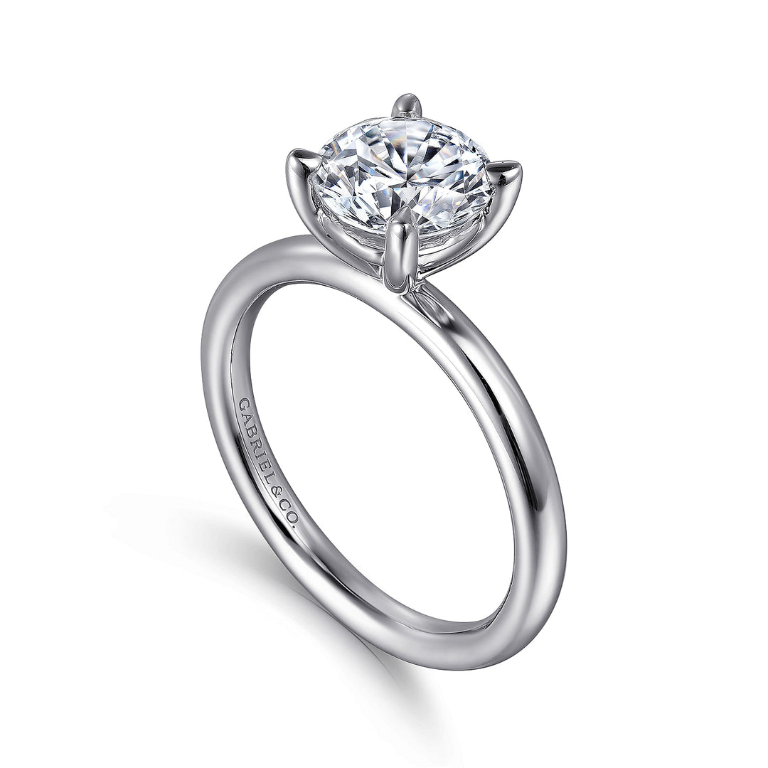 Gabriel & Co. ER15619R6W4JJJ 14K White Gold Round Solitaire Engagement Ring