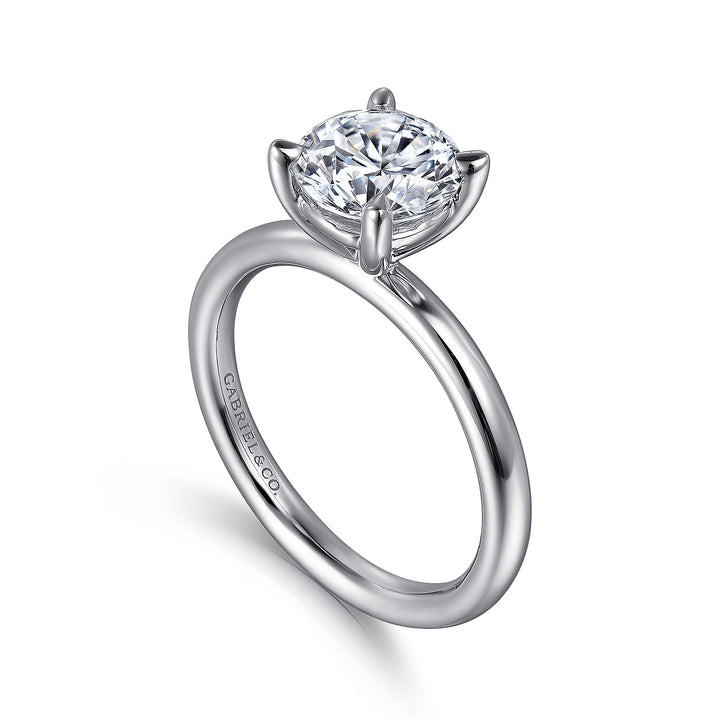 Gabriel & Co. ER15619R6W4JJJ 14K White Gold Round Solitaire Engagement Ring