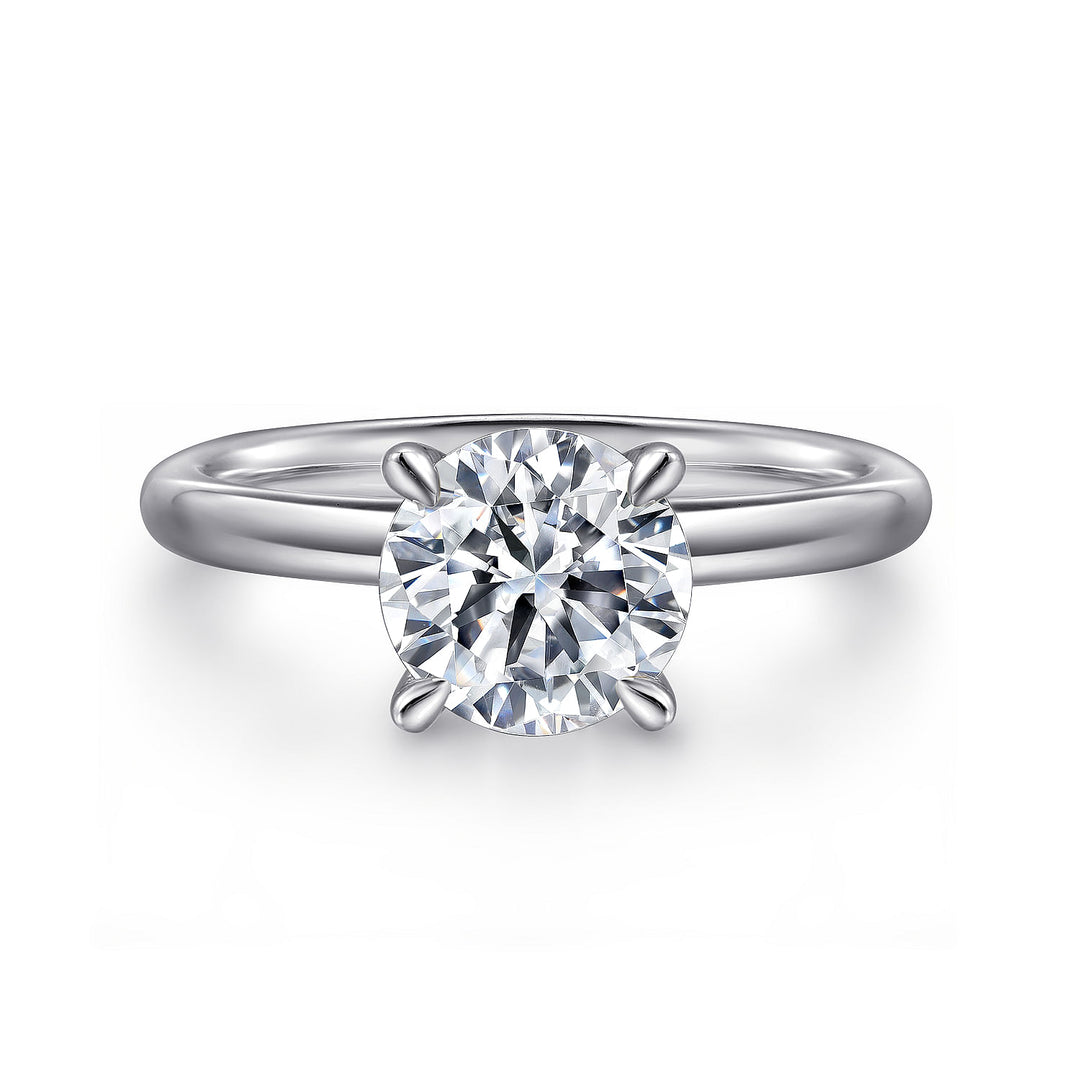 Gabriel & Co. ER15619R8W4JJJ 14K White Gold Round Solitaire Engagement Ring