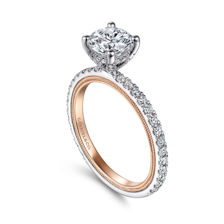 Gabriel & Co. ER15681R4T44JJ 14K White Rose Gold Diamond Engagement Ring