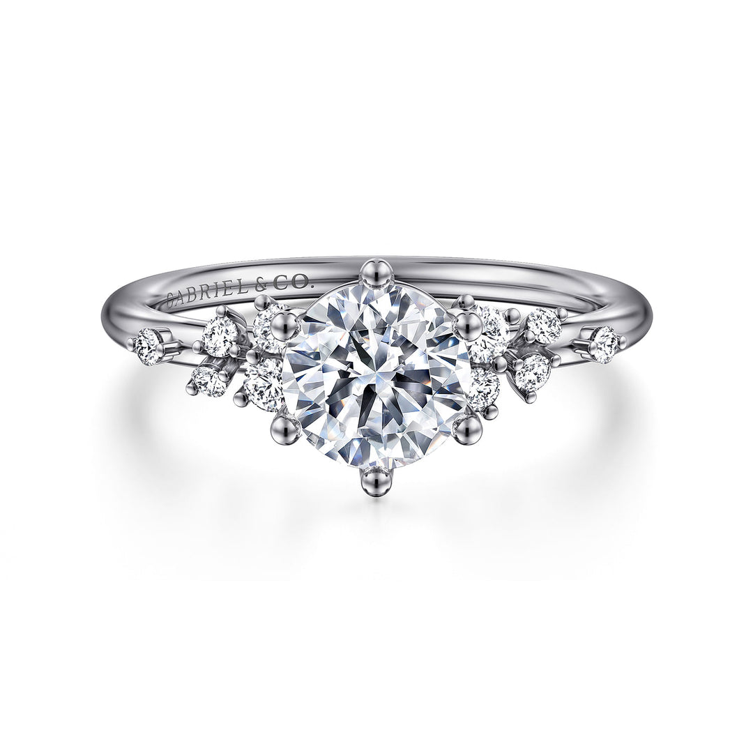 Gabriel & Co. ER15973R4W44JJ 14K White Gold Round Diamond Engagement Ring