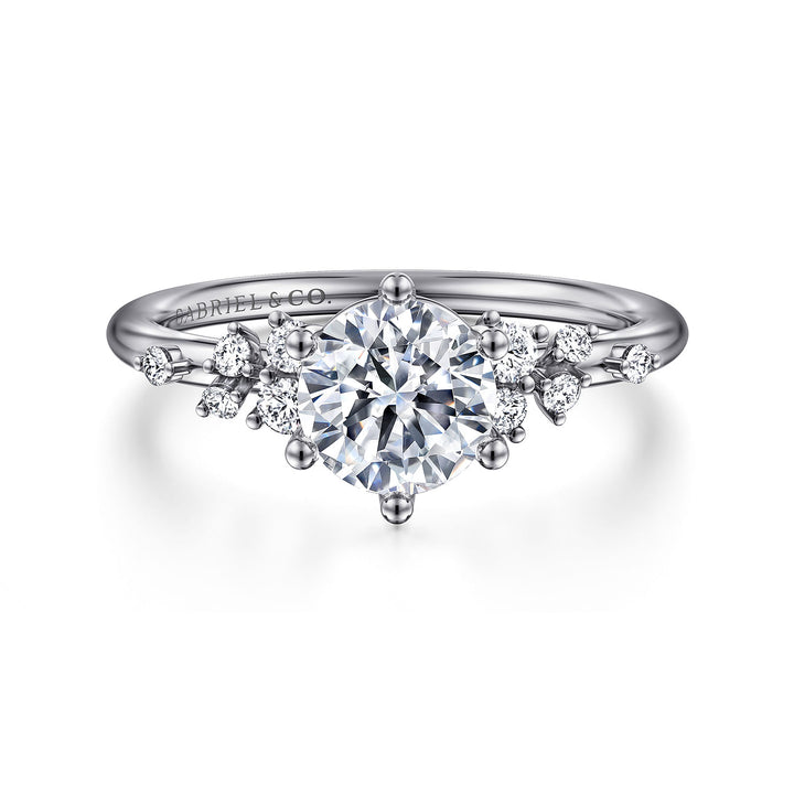 Gabriel & Co. ER15973R4W44JJ 14K White Gold Round Diamond Engagement Ring