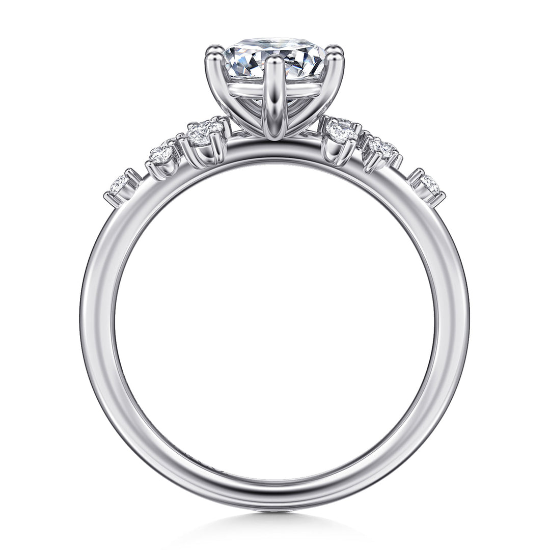 Gabriel & Co. ER15973R4W44JJ 14K White Gold Round Diamond Engagement Ring