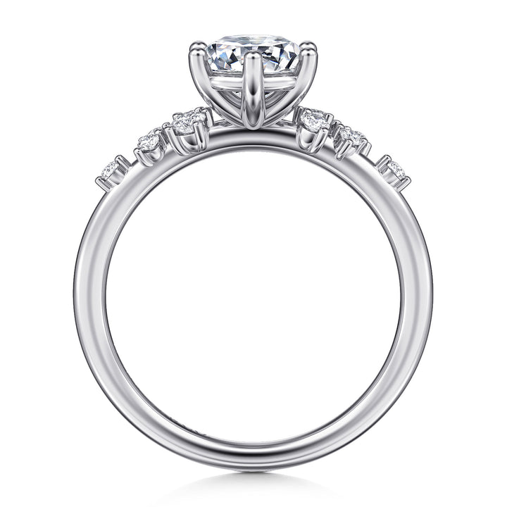 Gabriel & Co. ER15973R4W44JJ 14K White Gold Round Diamond Engagement Ring