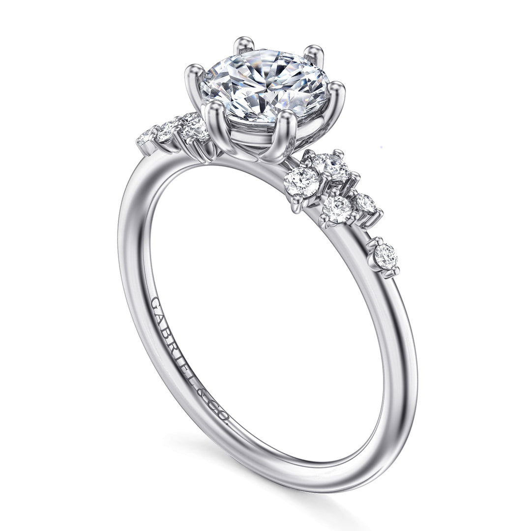 Gabriel & Co. ER15973R4W44JJ 14K White Gold Round Diamond Engagement Ring