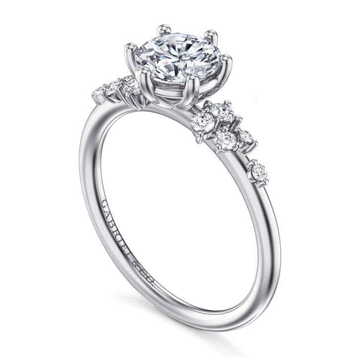 Gabriel & Co. ER15973R4W44JJ 14K White Gold Round Diamond Engagement Ring