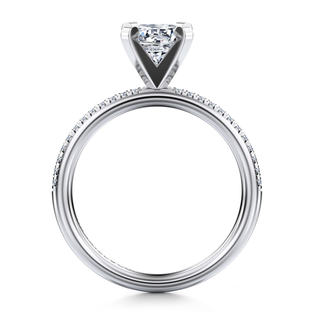 Gabriel & Co. ER16056R4W44JJ 14K White Gold Round Diamond Engagement Ring