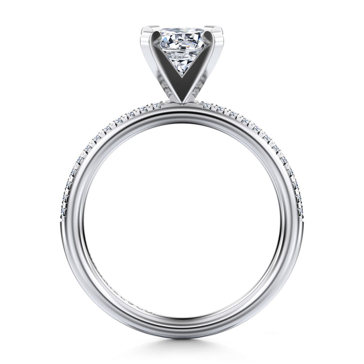 Gabriel & Co. ER16056R4W44JJ 14K White Gold Round Diamond Engagement Ring