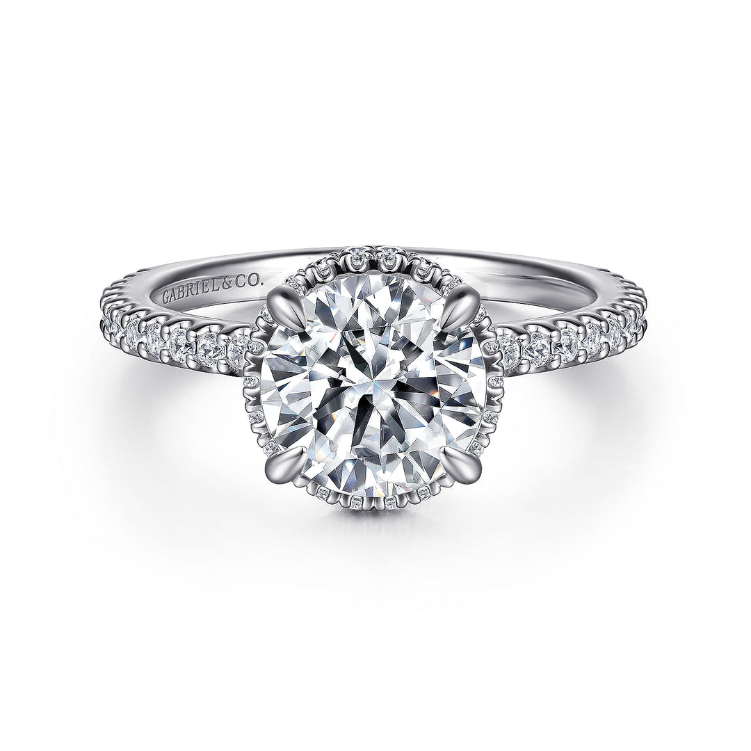 Gabriel & Co. ER16158R6W44JJ 14K White Gold Round Diamond Engagement Ring