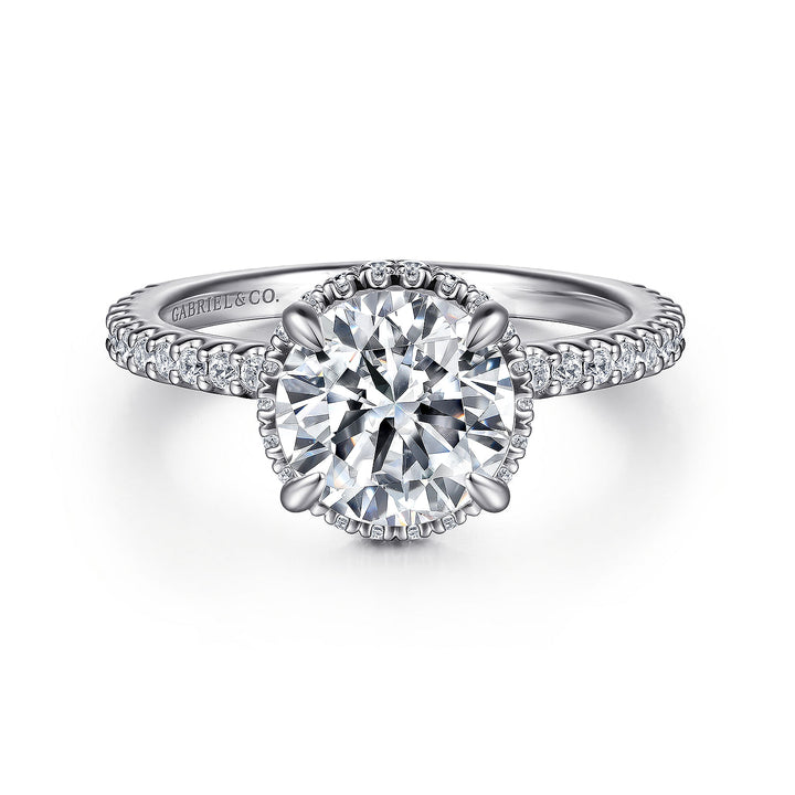 Gabriel & Co. ER16158R6W44JJ 14K White Gold Round Diamond Engagement Ring