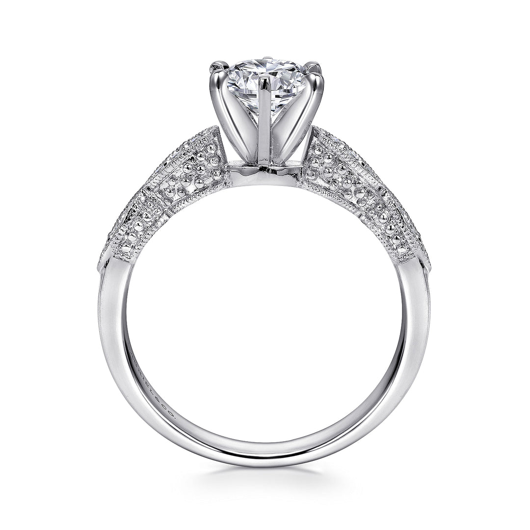 Gabriel & Co. ER3848W44JJ 14K White Gold Round Diamond Engagement Ring