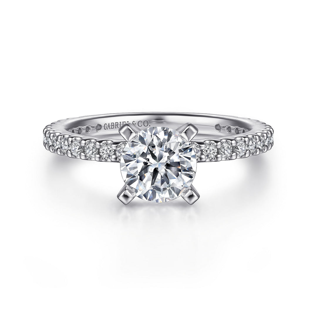 Gabriel & Co. ER4124PT4JJ Platinum Round Diamond Engagement Ring
