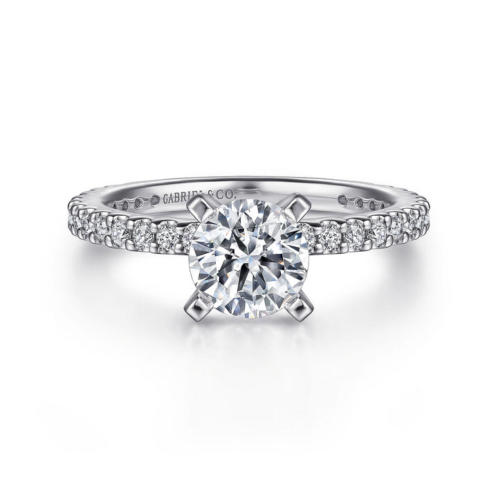 Gabriel & Co. ER4124PT4JJ Platinum Round Diamond Engagement Ring