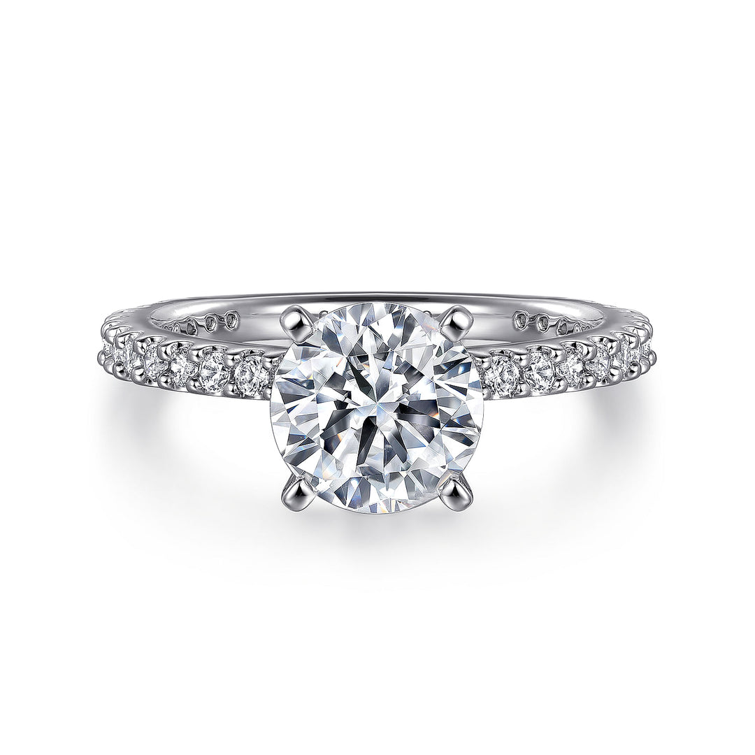 Gabriel & Co. ER4124R6W44JJ 14K White Gold Round Diamond Engagement Ring