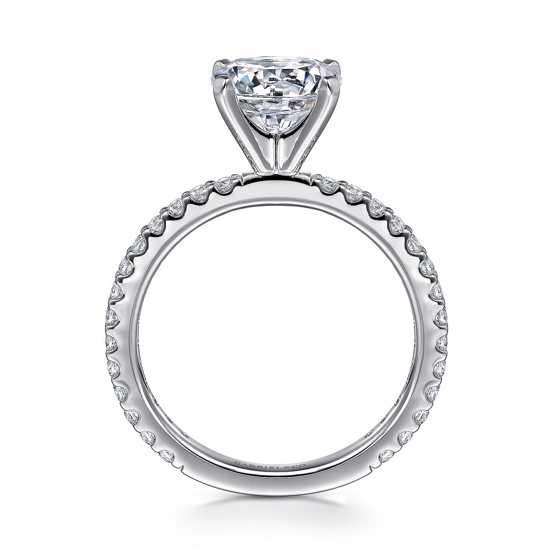 Gabriel & Co. ER4124R6W44JJ 14K White Gold Round Diamond Engagement Ring