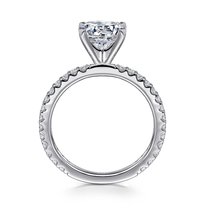 Gabriel & Co. ER4124R6W44JJ 14K White Gold Round Diamond Engagement Ring