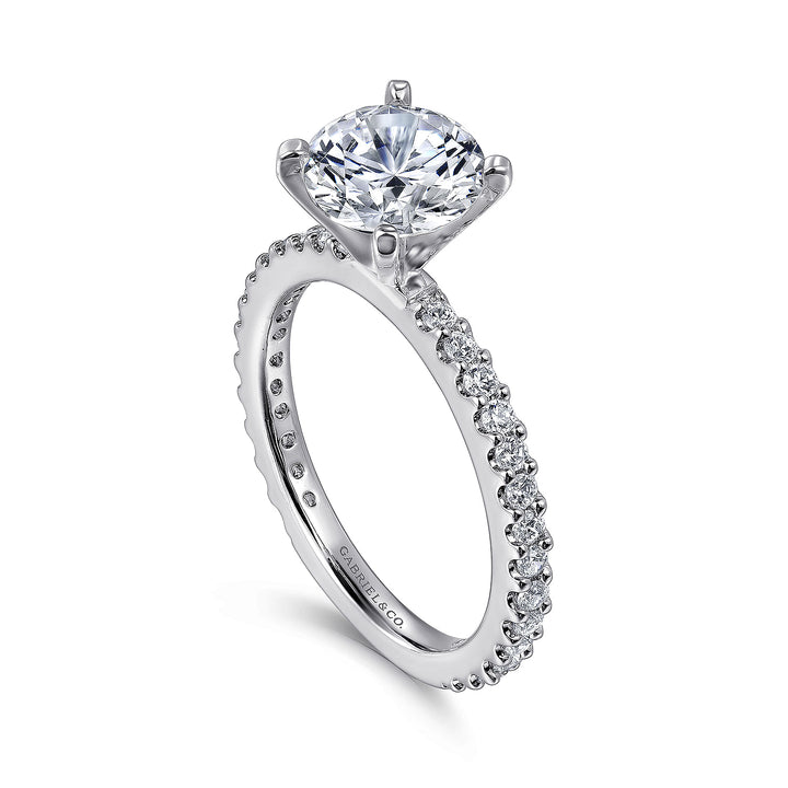 Gabriel & Co. ER4124R6W44JJ 14K White Gold Round Diamond Engagement Ring
