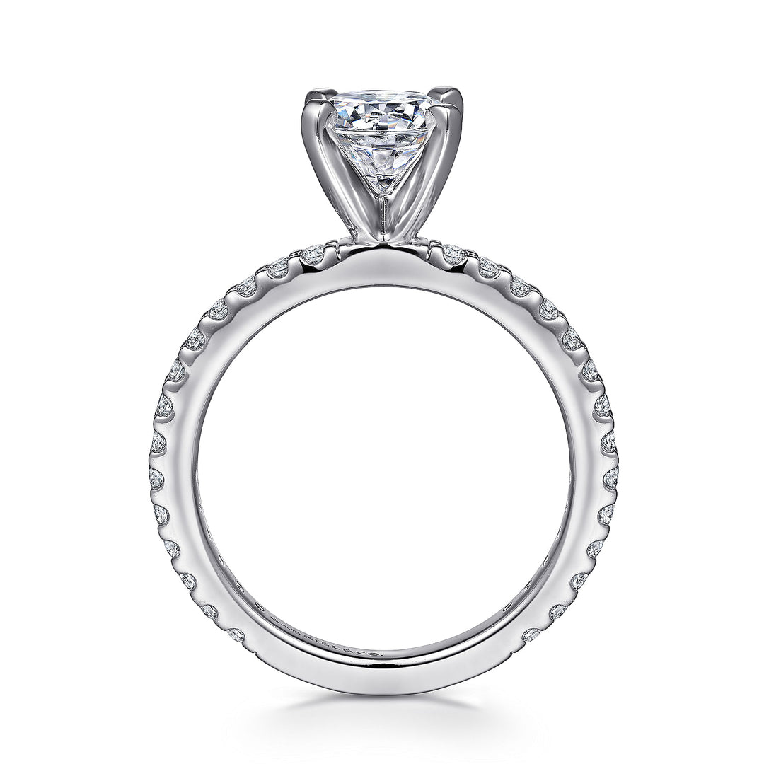 Gabriel & Co. ER4124W44JJ 14K White Gold Round Diamond Engagement Ring