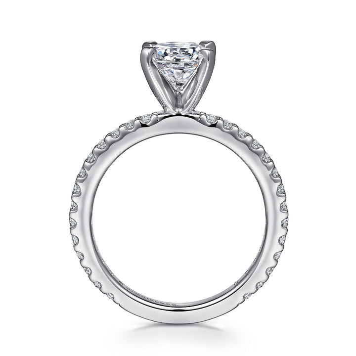 Gabriel & Co. ER4124W44JJ 14K White Gold Round Diamond Engagement Ring