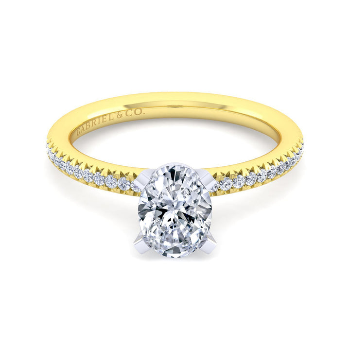 Gabriel & Co. ER4181O4M44JJ 14K White Yellow Gold Oval Diamond Engagement Ring
