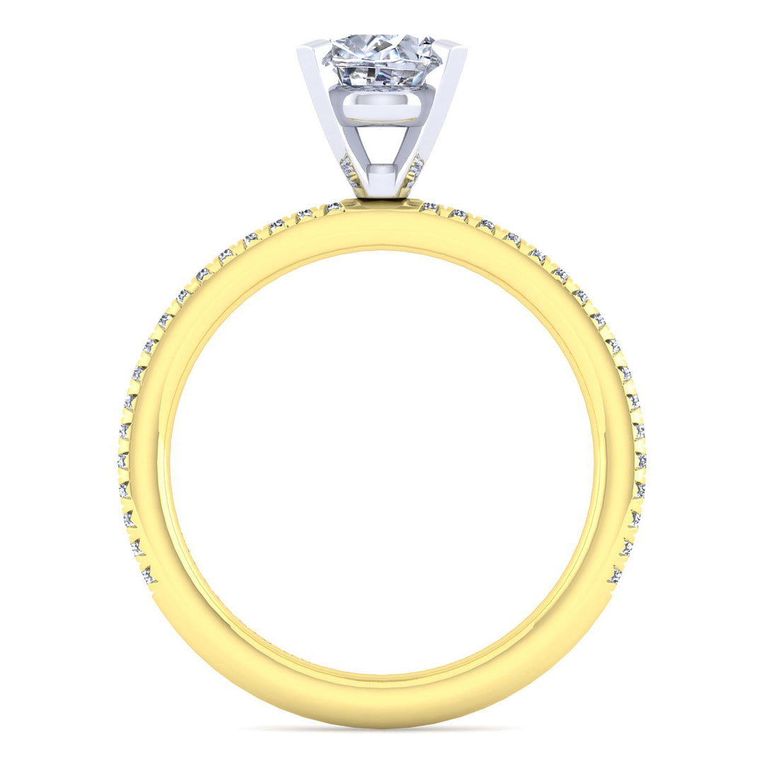 Gabriel & Co. ER4181O4M44JJ 14K White Yellow Gold Oval Diamond Engagement Ring
