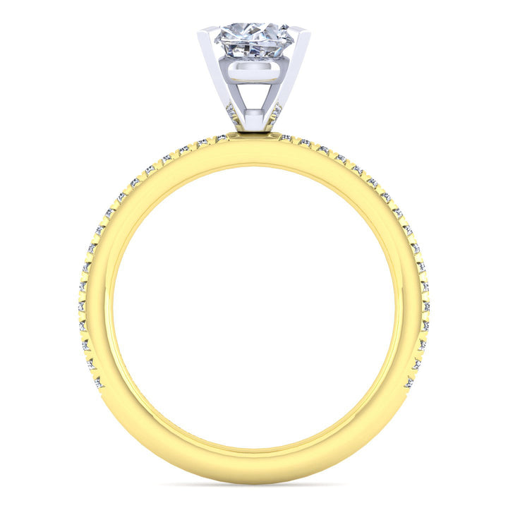 Gabriel & Co. ER4181O4M44JJ 14K White Yellow Gold Oval Diamond Engagement Ring