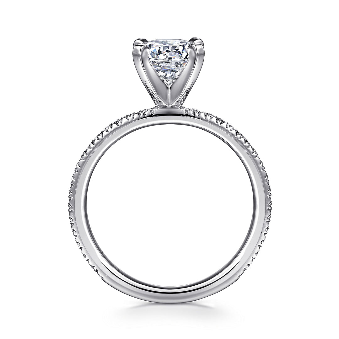 Gabriel & Co. ER4181W44JJ 14K White Gold Round Diamond Engagement Ring
