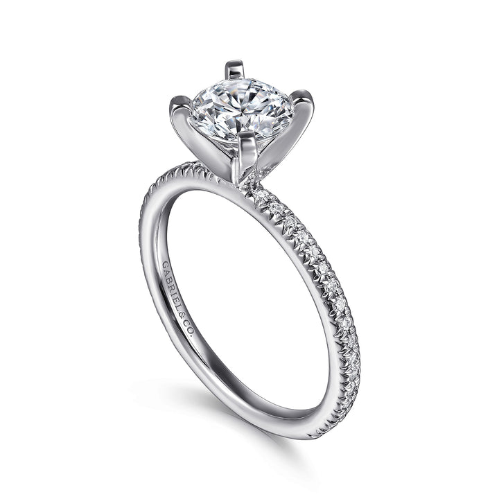 Gabriel & Co. ER4181W44JJ 14K White Gold Round Diamond Engagement Ring