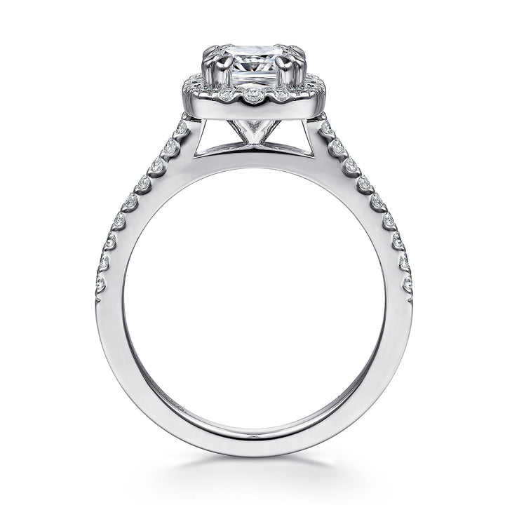 Gabriel & Co. ER6419C4W44JJ 14K White Gold Cushion Halo Diamond Engagement Ring