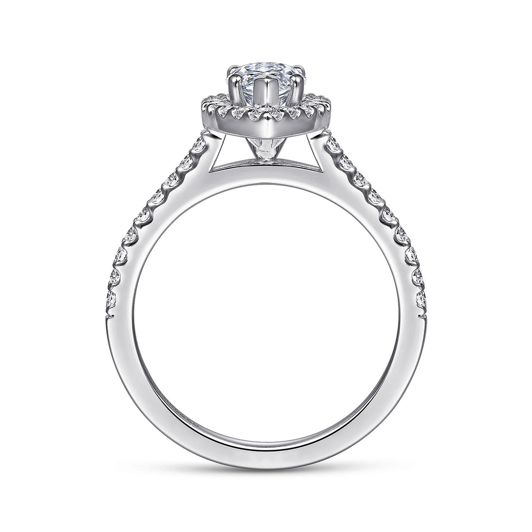 Gabriel & Co. ER6419M4W44JJ 14K White Gold Marquise Halo Diamond Engagement Ring