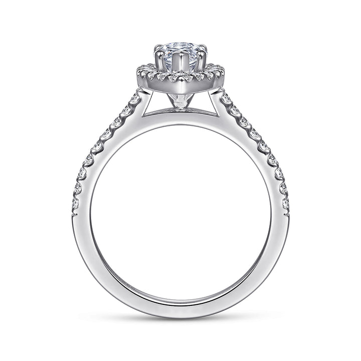 Gabriel & Co. ER6419M4W44JJ 14K White Gold Marquise Halo Diamond Engagement Ring