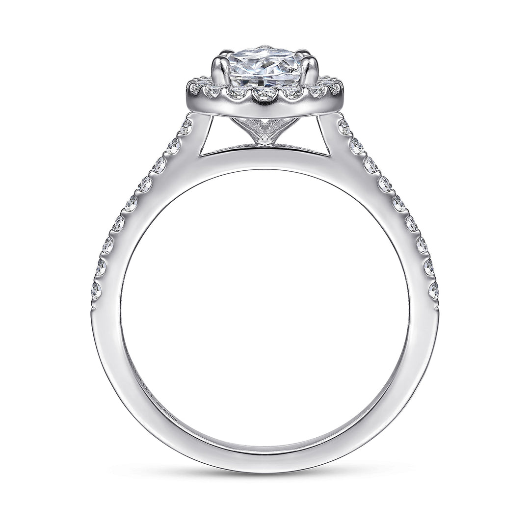 Gabriel & Co. ER6419P4W44JJ 14K White Gold Pear Shape Halo Diamond Engagement Ring