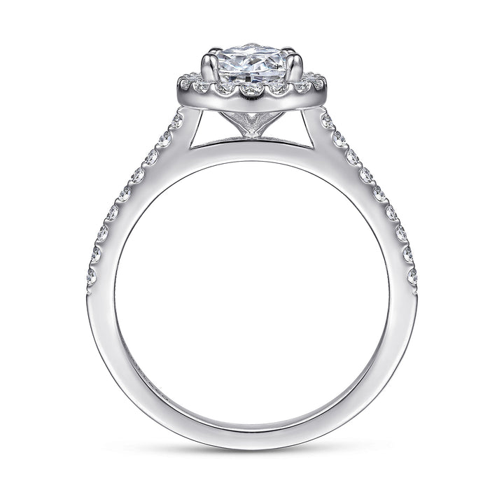 Gabriel & Co. ER6419P4W44JJ 14K White Gold Pear Shape Halo Diamond Engagement Ring