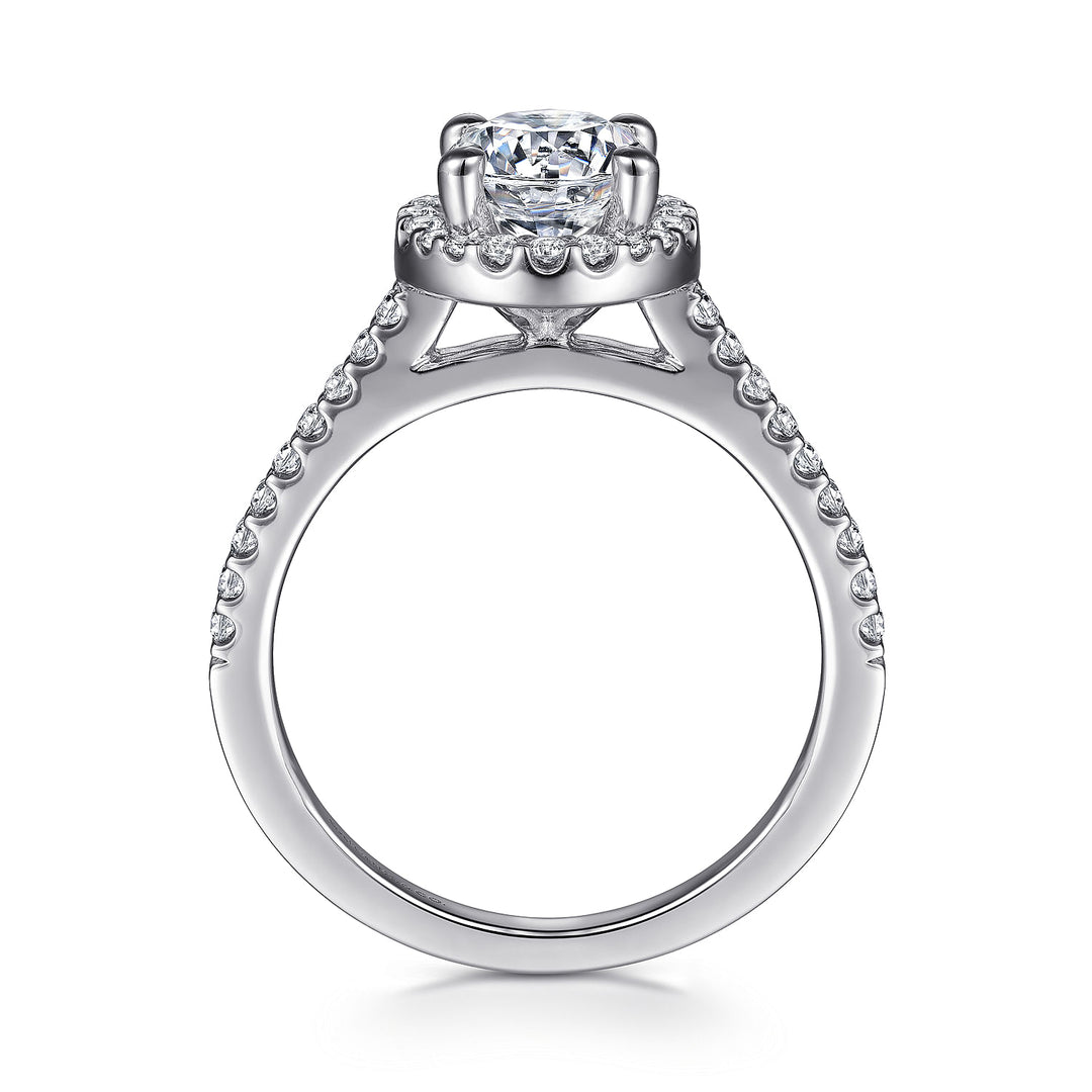 Gabriel & Co. ER6419W44JJ 14K White Gold Round Halo Diamond Engagement Ring