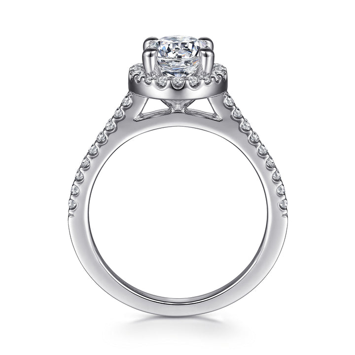 Gabriel & Co. ER6419W44JJ 14K White Gold Round Halo Diamond Engagement Ring