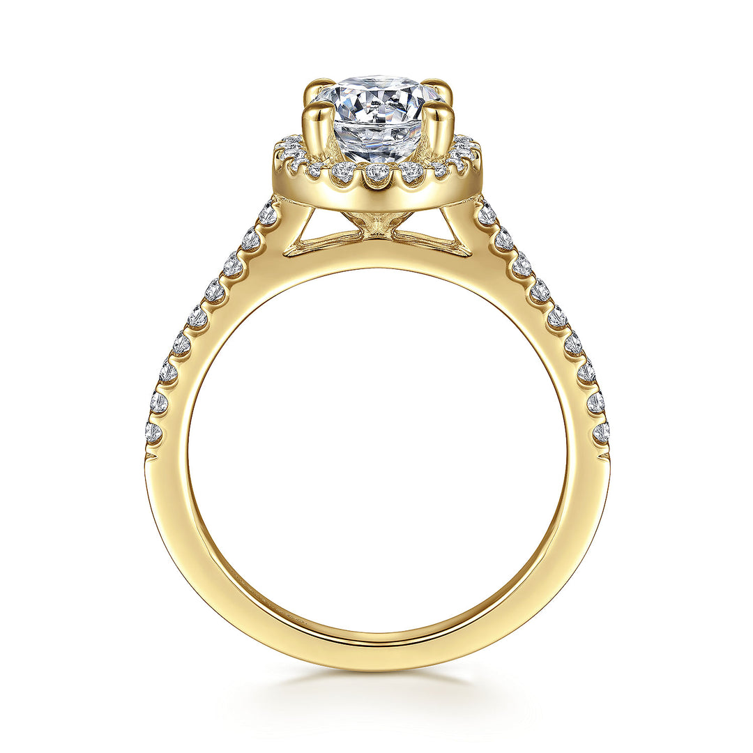 Gabriel & Co. ER6419Y44JJ 14K Yellow Gold Round Halo Diamond Engagement Ring