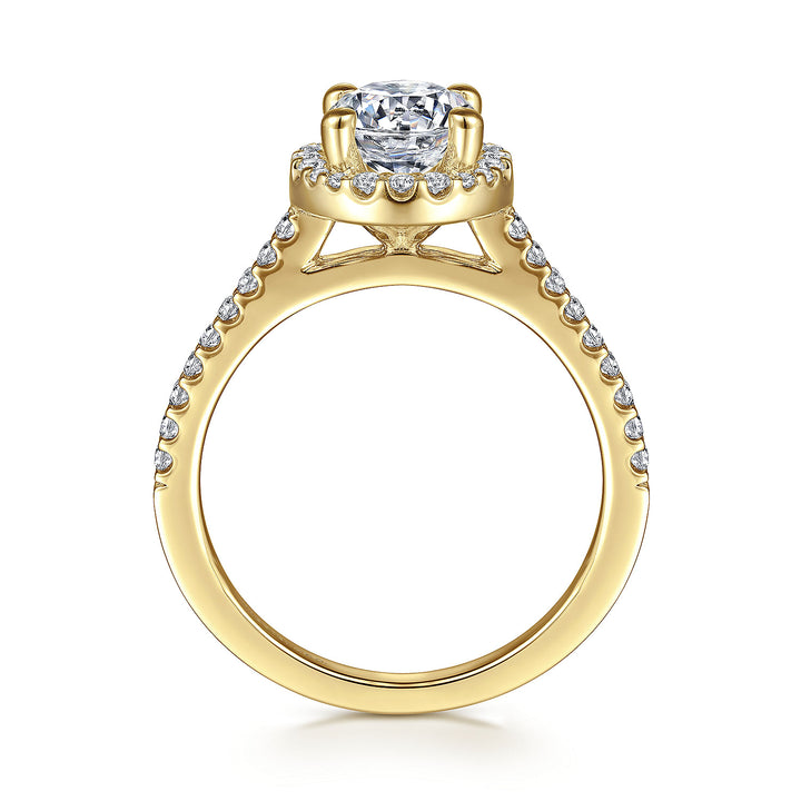 Gabriel & Co. ER6419Y44JJ 14K Yellow Gold Round Halo Diamond Engagement Ring