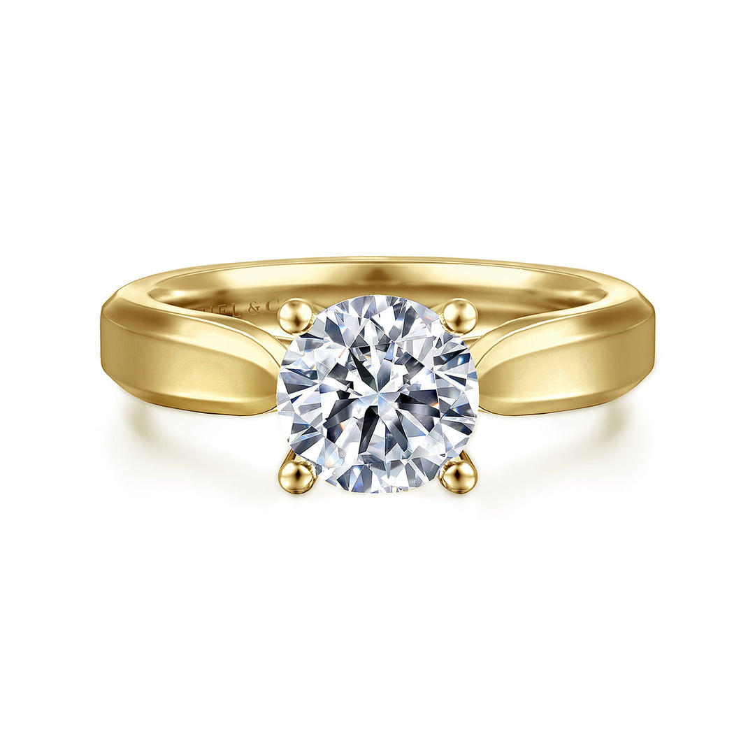 Gabriel & Co. ER6592Y4JJJ 14K Yellow Gold Round Diamond Engagement Ring
