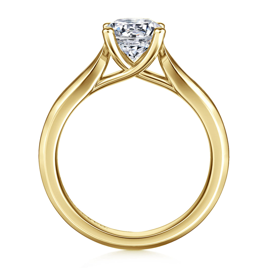 Gabriel & Co. ER6592Y4JJJ 14K Yellow Gold Round Diamond Engagement Ring