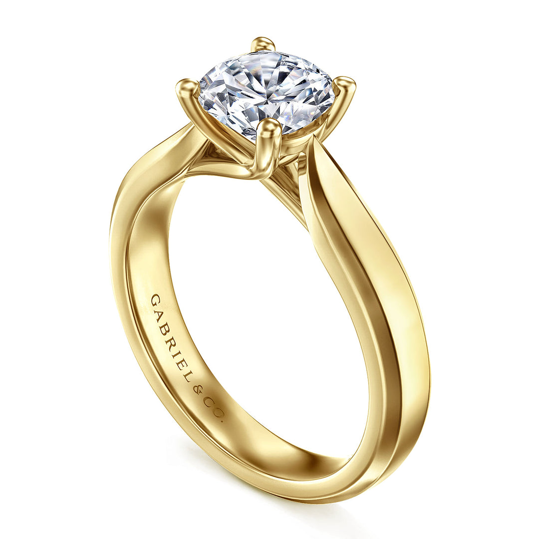 Gabriel & Co. ER6592Y4JJJ 14K Yellow Gold Round Diamond Engagement Ring