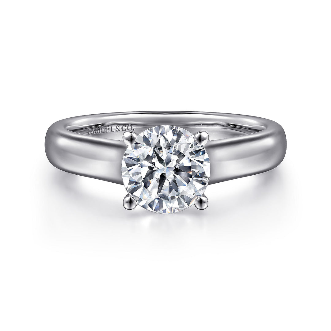 Gabriel & Co. ER6602W4JJJ 14K White Gold Round Diamond Engagement Ring