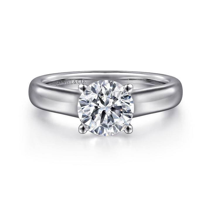 Gabriel & Co. ER6602W4JJJ 14K White Gold Round Diamond Engagement Ring