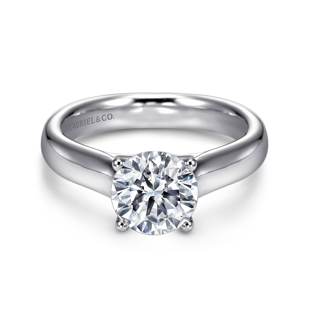Gabriel & Co. ER6603W4JJJ 14K White Gold Round Diamond Engagement Ring