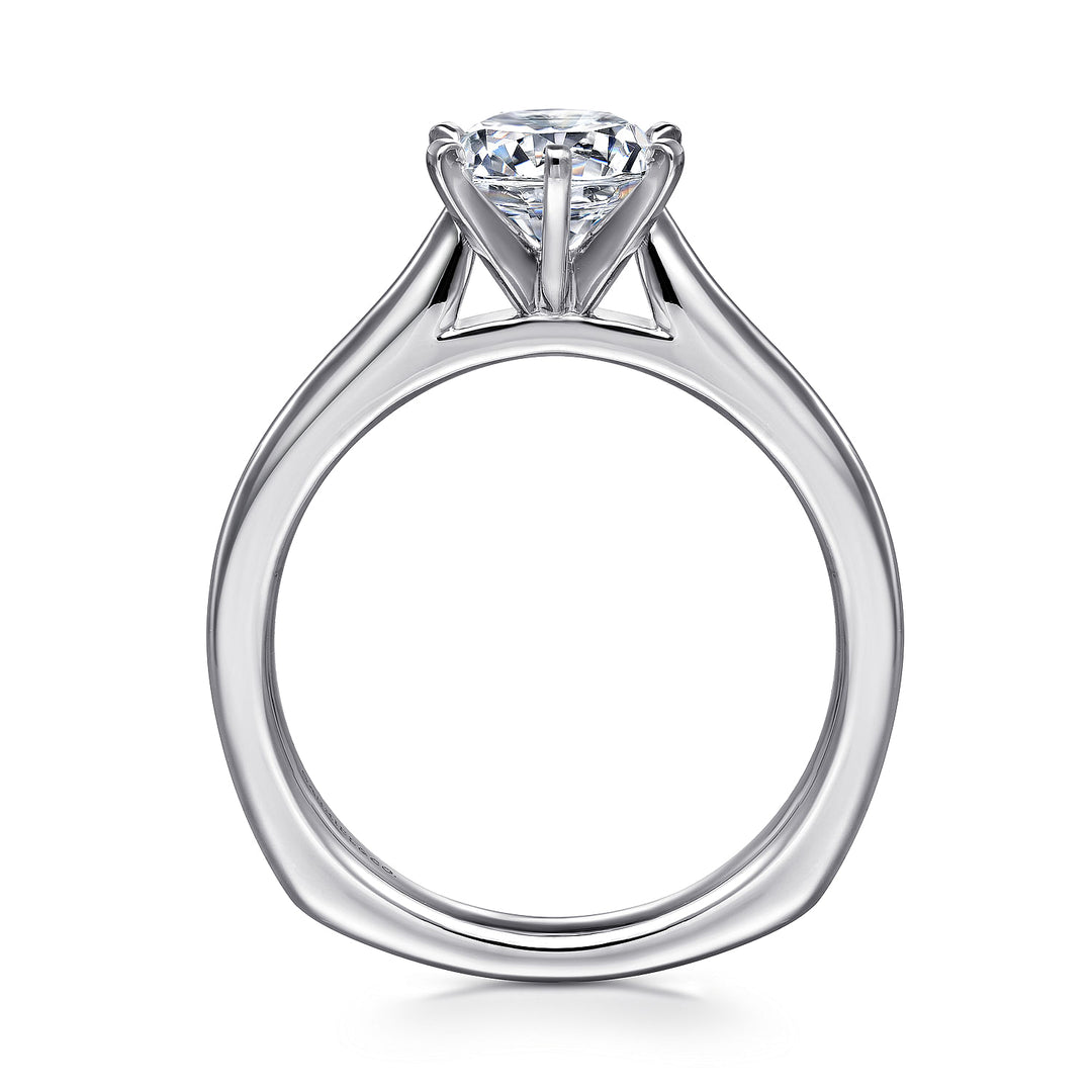 Gabriel & Co. ER6623W4JJJ 14K White Gold Round Diamond Engagement Ring