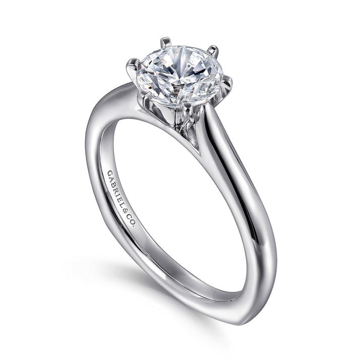 Gabriel & Co. ER6623W4JJJ 14K White Gold Round Diamond Engagement Ring