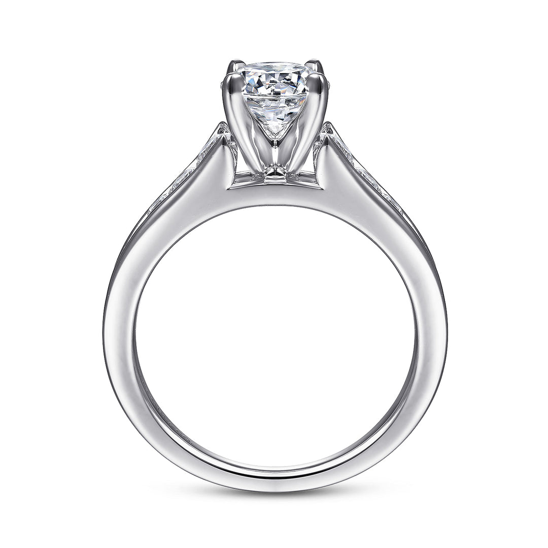 Gabriel & Co. ER6664W44JJ 14K White Gold Round Diamond Engagement Ring
